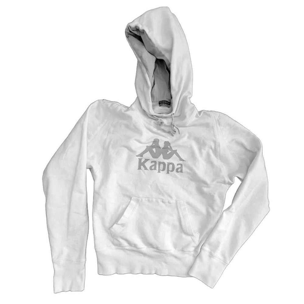KAPPA Womens White & Gray Hoodie - Large